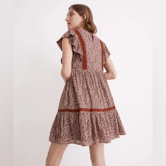 NWT Madewell Flutter-Sleeve Mini Dress in Cottage Garden - Picture 4 of 10